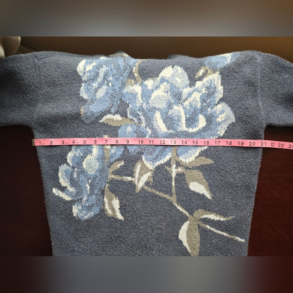 WHBM Floral Intarsia Mock Neck Sweater - Soft Knit - Picture 3 of 9